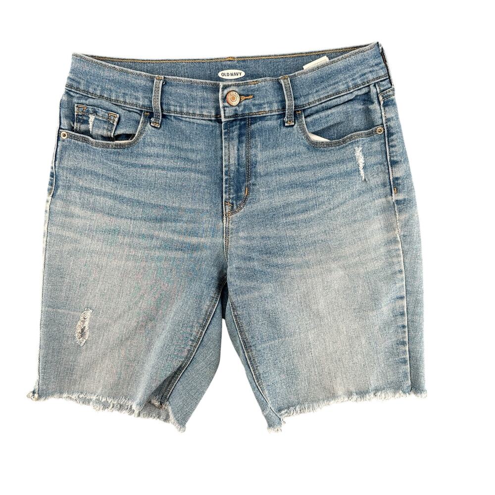 Old Navy Cut-Off Jean Shorts Women’s Size 4 Light Wash Distressed Raw Hem Y2K